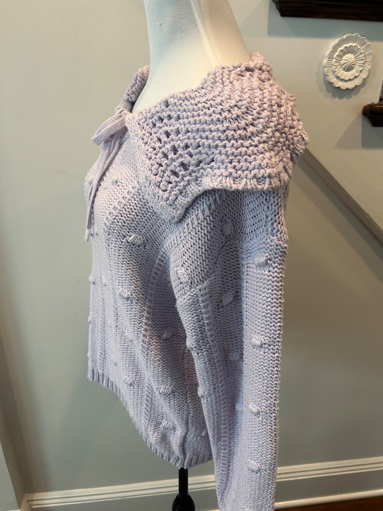 Sandy Liang Coquette Princesscore Lavender Cotton Blend Sweater — image 4 of 6